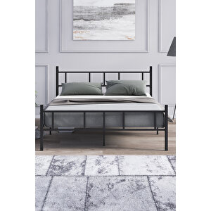 Metal Karyola, Akın Metal Karyola, 140x200 Cm Siyah, Ferforje Karyola