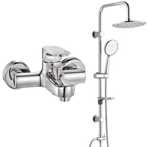 Eca Zafir Banyo Bataryası+t-may Banyo Bostan Oval Tepe Duş Takımı Seti Paslanmaz Krom