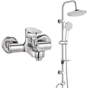 Eca Zafir Banyo Bataryası+t-may Banyo Lidya Oval Tepe Duş Takımı Seti Paslanmaz Krom