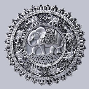 Elephant Duvar Aksesuarı Gümüş