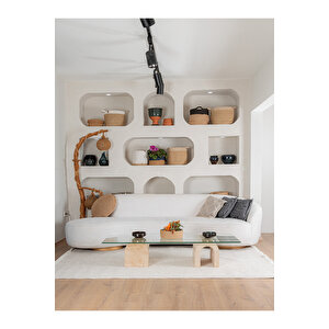 Azure Halı Şık Ve Modern Tasarım İskandinav Tarzı Saçaklı Krem-bej Salon Halısı 80x200 cm