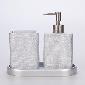 Linen Banyo Seti Gümüş