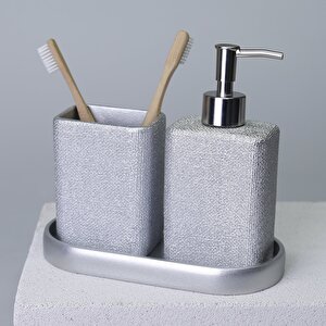Linen Banyo Seti Gümüş