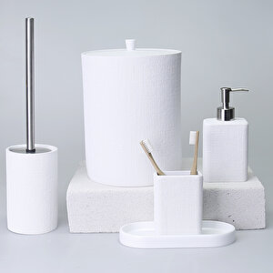 Linen Banyo Seti Beyaz