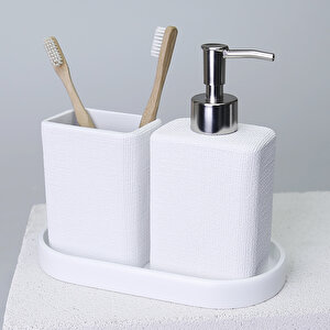 Linen Banyo Seti Beyaz