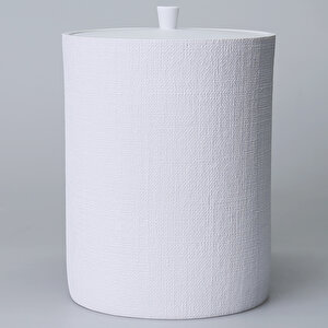 Linen Çöp Kovası Beyaz