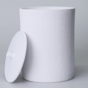 Linen Çöp Kovası Beyaz