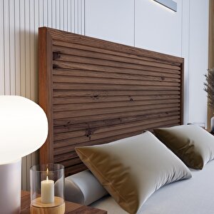 Alaz Model Ceviz Renk Çam Ahşap Karyola ( Yatay ) 100x200 cm