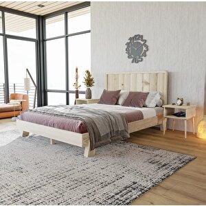 Hüma Model Vernikli Çam Ahşap Karyola ( Dikey ) 100x200 cm