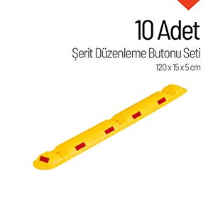 10`lu Şerit Düzenleme Butonu 120x15x5 Cm, Otopark Araç Park Yeri Ayırıcı
