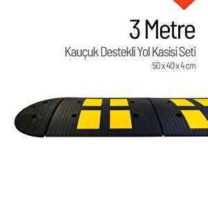 Kauçuk Yol Kasisi Destekli, Hız Kesici Set 3 Metre