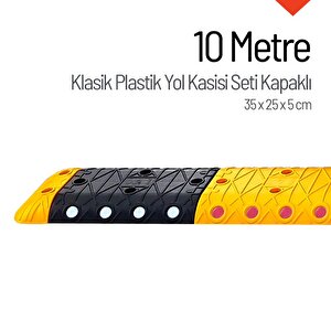 Klasik Hız Kesici Set Kapaklı Plastik, Yol Kasisi 10 Metre