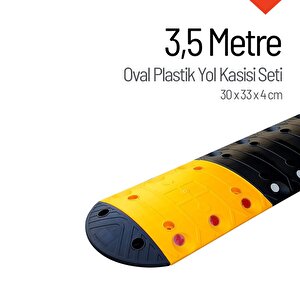 Oval Plastik Hız Kesici Set, Yol Kasisi 3,5 Metre