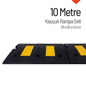 Kauçuk Rampa Set, Otopark Rampası, Kaldırım Rampası 30 X 50 X 4.5 Cm 10 Metre