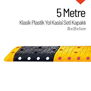 Klasik Hız Kesici Set Kapaklı Plastik, Yol Kasisi 5 Metre