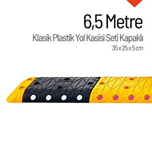 Klasik Hız Kesici Set Kapaklı Plastik, Yol Kasisi 6,5 Metre