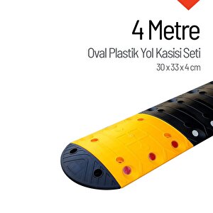 Oval Plastik Hız Kesici Set, Yol Kasisi 4 Metre