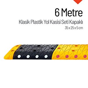 Klasik Hız Kesici Set Kapaklı Plastik, Yol Kasisi 6 Metre
