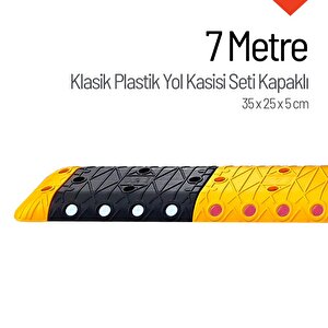 Klasik Hız Kesici Set Kapaklı Plastik, Yol Kasisi 7 Metre