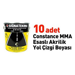 10`lu Constance Mma Esaslı Akrilik Yol Çizgi Boyası, Şerit Boyası 25 Kg Siyah