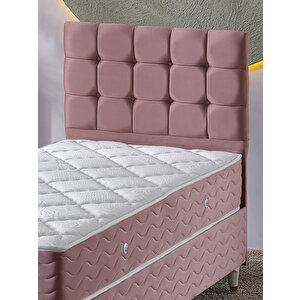 120x200 Bengü Yatak Baza Başlık Set Pembe