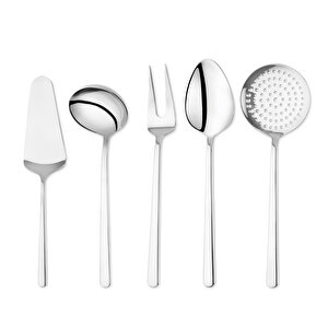 Steely Çelik Servis Seti 5 Parça-gümüş01