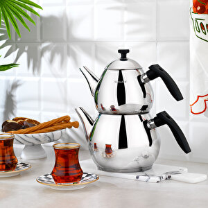 Tea Chef Orta Boy Çaydanlık Takımı 4 Parça-siyah