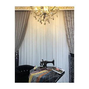 Keten Tül Perde Ütü Istemez Şantuk 1/2,5 Pile 375x250 Cm 375x250 cm
