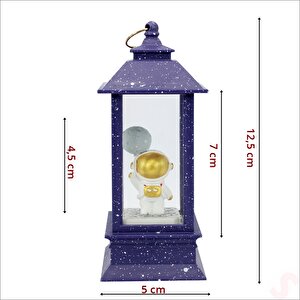 Uçuşan Simli,12,5cm X 5cm Led Işıklı Astronot Fener Küre - A