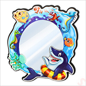 Deniz Canlıları Aynalı Duvar Stickerı, 33cm X 33cm