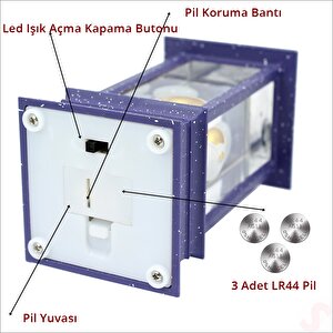 Uçuşan Simli,12,5cm X 5cm Led Işıklı Astronot Fener Küre - D