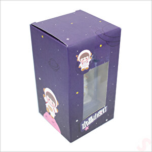 Uçuşan Simli,12,5cm X 5cm Led Işıklı Astronot Fener Küre - D