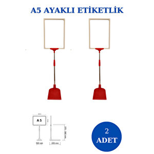 2 Adet Kırmızı Beyaz A5 Ayaklı Fiyat Etiketi Sepet Etiketi Çerçeveli Fiyat Etiketi Eşek Askılık Etiketi215 Kırmızı