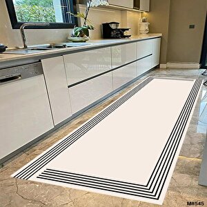 Krem Renk Halı, Dekoratif Salon Halısı, Kaymaz Yıkanabilir Halı, Mutfak Halısı Yolluk 80x250 cm