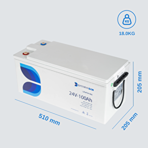 Lityum Akü-24V 100Ah Lityum Solar Akü LiFePO4 Bluetooth Özellikli