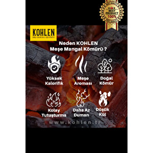 Kohlen Doğal Meşe Mangal Kömürü 4kg Bbq Özel