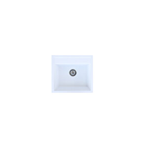 I I Granit Eviye Beyaz Tek Göz Kare Mutfak Evyesi 55x50cm (vx-55)