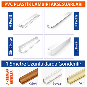 Sermimar Pvc Plastik Lambiri Aksesuarı Sarı U Başlangıç Profili 1,5m X 10 Adet