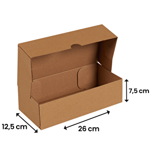 26x12,5x7,5-50 Adet Kesimli Karton Kutu - Internet Ve Kargo Kutusu