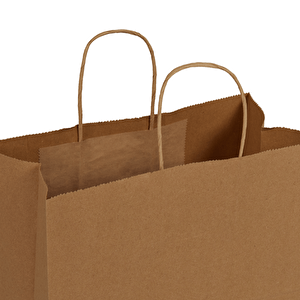 29x15x29-500 Adet Burgu Saplı Kraft Çanta 500 Adet