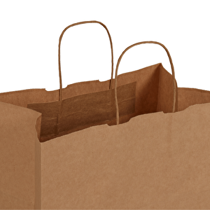 33x20x33-500 Adet Burgu Saplı Kraft Çanta 500 Adet