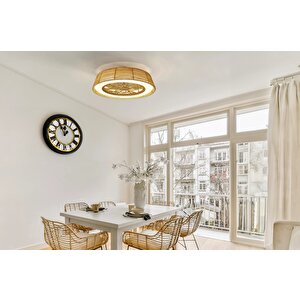 (ORB-VL4) Uzaktan kumandalı ledli tavan vantilatörü  35w dc motor 70w led  sarı 3000k-6500k beyaz