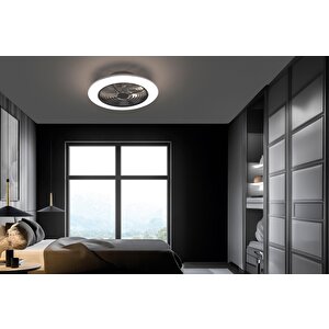 (ORB-VL1) Uzaktan kumandalı ledli tavan vantilatörü 30w dc motor 70w led  sarı 3000k-6500k beyaz