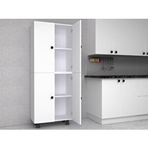 Alva Tamamı Mdf 4 Raflı Çok Amaçlı Mutfak Banyo Ayakkabılık Dolabı 70 Cm