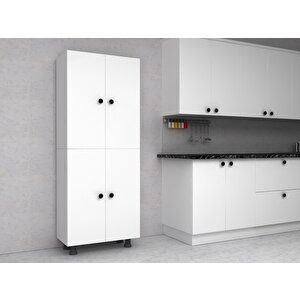 Alva Tamamı Mdf 4 Raflı Çok Amaçlı Mutfak Banyo Ayakkabılık Dolabı 70 Cm