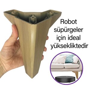 4 Adet Serdivan 15 Cm Açık Ceviz Lüx Mobilya Kanepe Sehpa Ünite Koltuk Ayağı Baza Ayak