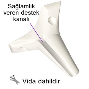 4 Adet Zelve 12 Cm Beyaz Lüx Mobilya Kanepe Sehpa Ünite Koltuk Ayağı Baza Ayak