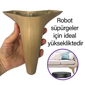 8 Adet Zelve 15 Cm Açık Ceviz  Lüx Mobilya Kanepe Sehpa Ünite Koltuk Ayağı Baza Ayak