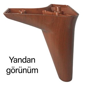 4 Adet Zelve 12 Cm Ceviz Ahşap Desenli Lüx Mobilya Kanepe Sehpa Ünite Koltuk Ayağı Baza Ayak