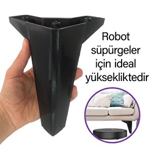 4 Adet Serdivan 15 Cm Siyah Lüx Mobilya Kanepe Sehpa Ünite Koltuk Ayağı Baza Ayak